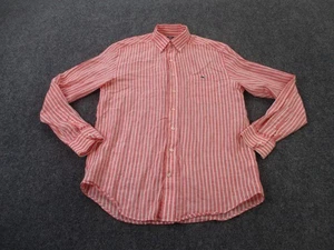 Vineyard Vines Shirt Men M Pink Striped Linen Tucker Classic Fit Business Preppy - Picture 1 of 8