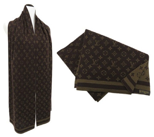 LOUIS VUITTON（LV） Sciarpa Louis Vuitton Monogram Cashmere Seta Marrone