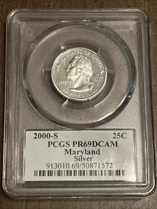 2000-S Silver Maryland State Quarter - PCGS PR69DCAM -๐ฅ๐ฅ๐ฅ - Picture 1 of 6