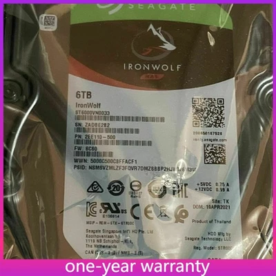 Seagate IronWolf ST6000VN0033 6TB 3.5" SATA NAS Internal HDD - Image 1 of 4