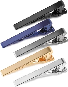 5 Stück Krawattennadeln für Herren, 5 verschiedene klassische Krawattennadeln, Edelstahl Krawattenklammer - Bild 1 von 11