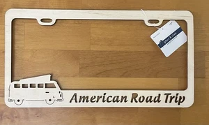 Wood License Plate Frame ~ American Road Trip - Car Carving - Lot Of 2 - Bild 1 von 3