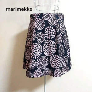 marimekko m822 Navy Dot Cotton Skirt M with Lining Casual Scandinavian Design - Picture 1 of 11