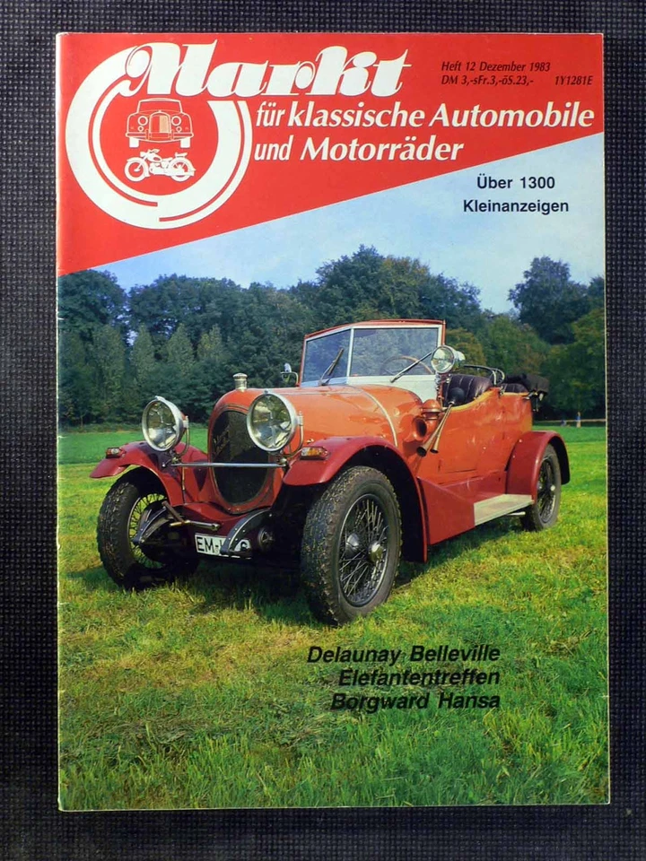 Oldtimer Markt - Dezember/1983 - Delauny Belleville - Borgward Hansa - Bild 1 von 1