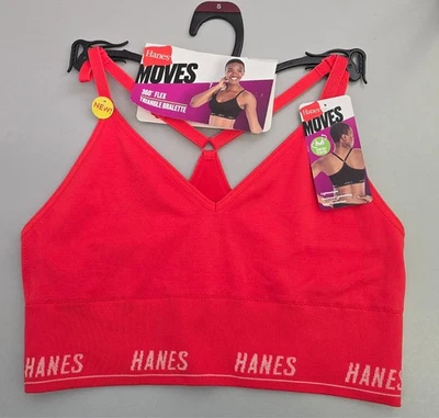 Hanes Moves Red Sports Workout Bra Size Small New - Image 1 of 2
