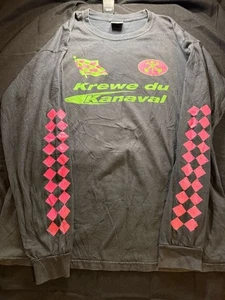 Krewe du Kanaval Black Longsleeve Shirt Faded Large Vintage Look - Picture 1 of 7