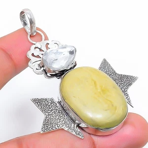 Ciondolo gioiello in argento sterling 925 opale verde svizzero, pietra prezio... - Foto 1 di 5