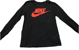 NIKE TRAINING-Icon Futura LS Tee-Men’s BLACK RED T-SHIRT Athletic Cut Small - Picture 1 of 6