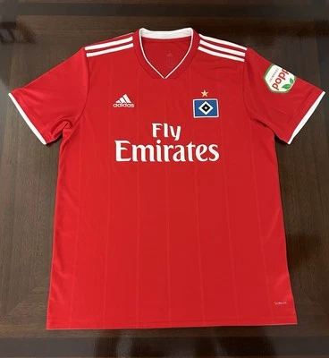 Adidas Hamburg SV Jersey Soccer-Football Away 2018-2019 Red Adult Size Large - Image 1 of 4