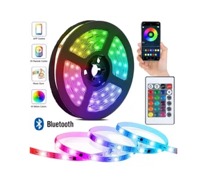 LED Strip Lights 1- 5m RGB 5050 Colour Changing Tape Cabinet Kitchen TV Lighting - Picture 1 of 7