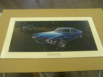 OEM 1972 Chevrolet Camaro RS Coupe Dealership Display Picture - Cardboard - Image 1 of 4