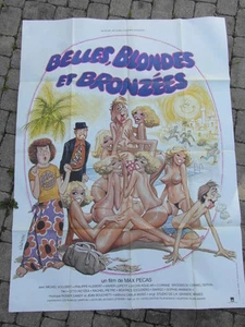 POSTER AFFICHE CINEMA EROTIC 80's / BELLES BLONDES ET BRONZEES Max Pecas - Picture 1 of 1