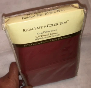 King Size Pillowcases TWO 20" x 40" Burgandy NEW - Picture 1 of 6