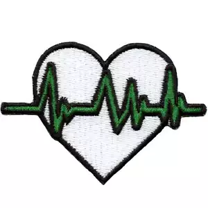 Medizinischer Herzfrequenz Aufnäher Krankenschwester klinische Gesundheit bestickt Bügelbild - Bild 1 von 2