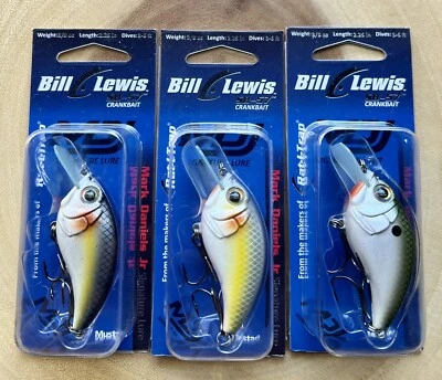 Bill Lewis (Lot of 3) SB-57 Square-bill Crankbaits, Bass, Free Shipping! NWT! - Image 1 of 4