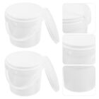 2 White Plastic Buckets w/ Handle & Lid for Paint, Toys & Pigments