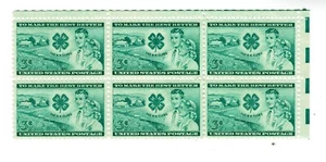 1952 US STAMP Scott #1005  6-Block  3c FVF MNH - Picture 1 of 1