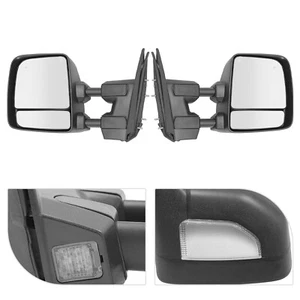 For 17-22 Nissan Titan Rear-View Power Heated Towing Mirrors w/Blind Spot 1 Pair - Picture 1 of 18
