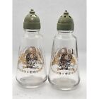 Vintage Anchor Hocking Clear Glass Shakers Gold Eagle