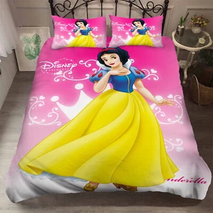 Girls Disney Princess Quilt Duvet Cover Pillowcase Bedding Set Single Double - Picture 1 of 17