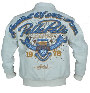 Pelle Pelle Greatest Of All Time White Real Leather Jacket- 100% Genuine