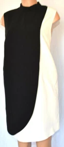 GIVENCHY Off White/Black Sleeveless Round High Neck Overlayed  Size 44  - Picture 1 of 11