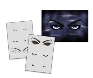 Step by Step Airbrush Schablone AS-206 Augen ~ Tattoo Stencil ~ UMR-Design