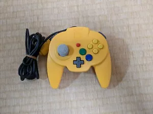 HORI Nintendo 64 Hori Pad Mini Controller Only YellowTested Working Japan F/S - Picture 1 of 2