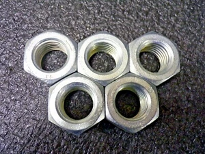 1-3/8"-6 Hex Nut, Zinc Finish, Grade 5 Steel, Right Hand, ASME B18.2.2, PK5, RG - Picture 1 of 6