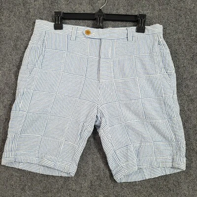 Bermudas Brooks Brothers Para Hombre 32 Patchwork Seersucker Azul Preppy Foto 1 de 4
