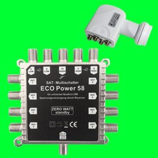 5/8 ECO SAT Multischalter + Octagon Quattro LNB 0,1dB - PMSE HD 3D - ohne Strom