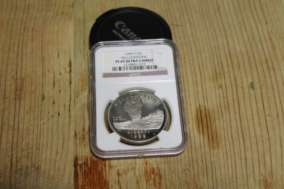 1999 P Yellowstone Commemorative Silver Dollar PF 69 ULTRA CAMEO NGC - Image 1 of 3