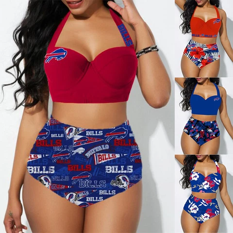 Buffalo Bills Sexy Womens Bikini Set 2Pcs Swimwear Lady Swimsuit Bathing Suit Cover