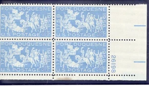 US Stamp Mint Plate Block #26198 Scott # 1123 - 1958 4¢ Fort Duquesne - Picture 1 of 1
