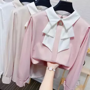 NEW Blouse Spring Autumn Loose All-match Elegant Shirt Tops Trend Women Clothing - Picture 1 of 13