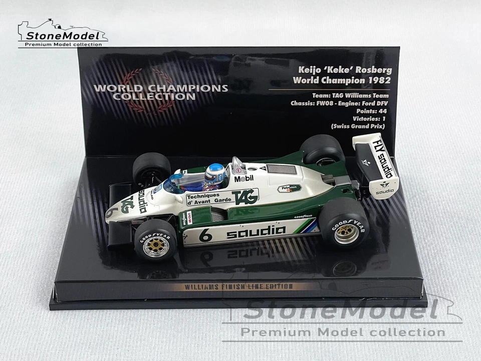 Williams F1 FW08 #6 Keke Rosberg Swiss GP 1982 World Champion 1:43 MINICHAMPS - Image 1 of 4