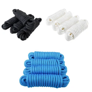 4 Pack 5/8 Inch 25 FT Double Braid Nylon Dock Line Mooring Rope Black/White/Blue - Bild 1 von 9