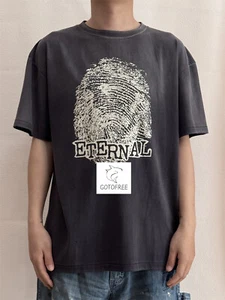GOTOFREE HOMBRE MUJER VINTAGE VERANO SAINT TEE NEGRO ALGODÓN CAMISETA CORTA TOP - Imagen 1 de 6