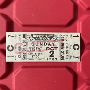 Clyde Beatty Cole Bros Combined Circus Ticket Unused Vintage October 1983 - Picture 1 of 2