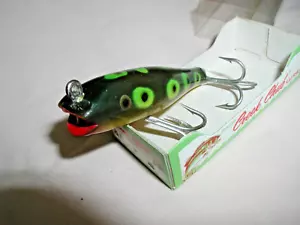 VINTAGE CREEK CHUB WOOD DARTER CONCAVE BELLY, FROG SPOT 8019W-Garrett,IN.:NOS - Picture 1 of 5