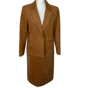 Princeton Custom Tailors Vintage Womens Skirt Suit Jacket Ultra Suede Lined