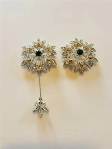 RARO Sarah Coventry DUO Copo de Nieve Palo Broche Colgante ¡¡HERMOSO!!! - Imagen 1 de 8