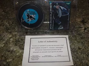 DAMPHOUSSE vincent hockey autograph NHL SHARKS san jose display card signature - Picture 1 of 12