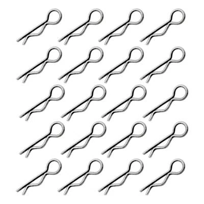 20 Stück Marfitec Karosserieklammern 1:18 R Splinte 18 mm - silber Splinte  - Bild 1 von 2