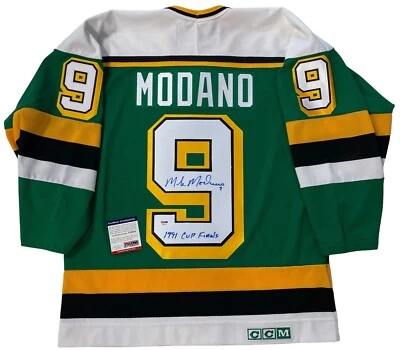 MIKE MODANO SIGNED & INSCRIBED CCM NORTH STARS 1991 STANLEY CUP JERSEY PSA COA - Image 1 of 4