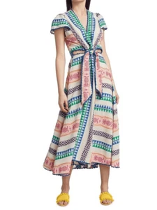 Maxi abito Farm Rio Jacquard a righe XL nuovo con etichette - Foto 1 di 4