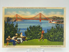 San Francisco Golden Gate Bridge To Marin Shore Golf Stanley Piltz Ca Post Card.