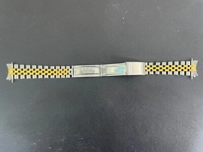 SOMENTE PULSEIRA DE RELÓGIO ROLEX JUBILEE ORIGINAL DE FÁBRICA TAMANHO MÉDIO DOIS TONS ESTICADA - Imagem 1 de 4