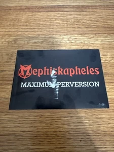Adesivo vintage Mephiskapheles massima perversione mailer fan club volantino - Foto 1 di 9