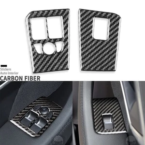 Real Carbon Fiber Window Lift Switch Button Cover Trim For Jaguar F-Type 2013-24 - Foto 1 di 24